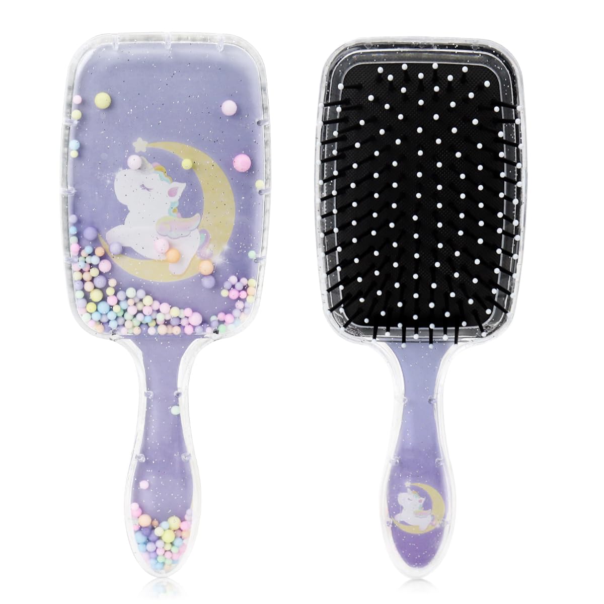 PALAY® Hair Brush for Kids and Women Cute Unicorn Paddle Hair Brush Hair Styling Comb for Kids Girls Soft Touch Scalp Large Detangler Hair Brush with Air Cushion and Soft Bristle - Purple PALAY® Hair Brush for Kids and Women Cute Unicorn Paddle Hair Brush Hair Styling Comb for Kids Girls Soft Touch Scalp Large Detangler Hair Brush with Air Cushion and Soft Bristle - Purple